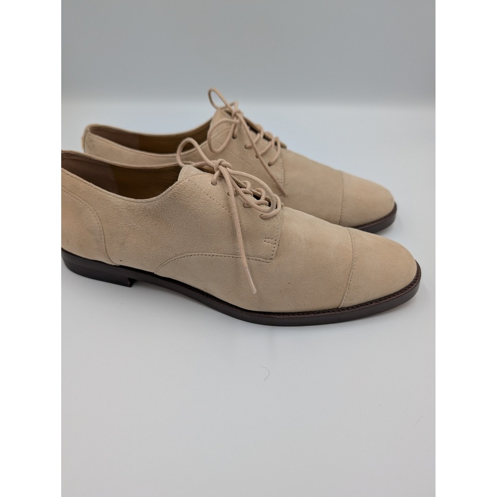 Lauren Ralph Lauren Beige Suede Cap Toe Oxford Shoes 8B Light Academia, Preppy